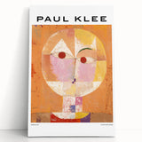 Black and white abstract design by Paul Klee on a large stretched canvas, ideal for kitchen wall art.