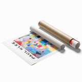 Extra large rolled print featuring abstract floral designs in muted tones.