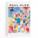 Large abstract black and white stretched canvas art by Paul Klee, ideal for kitchen wall decor.