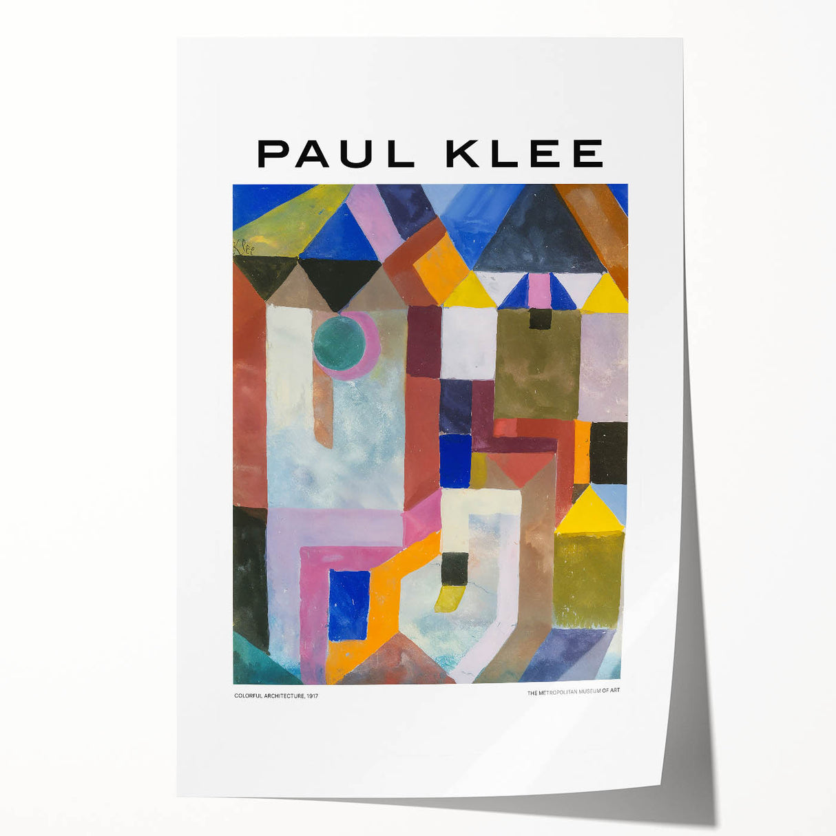 Rolled print of an abstract floral design by Paul Klee, featuring muted earth tones, ideal for art wall dining room.