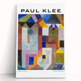 Black and white abstract design by Paul Klee on stretched canvas, ideal for kitchen wall art or bedroom ambiance.