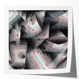 Extra large wall art featuring a Paul Klee-inspired abstract floral design in pastel colors on glossy photo print.