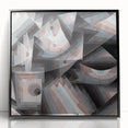 Large abstract wall art by Paul Klee featuring geometric shapes in muted colors on a black acrylic framed print.