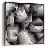 Framed canvas featuring a colorful abstract landscape by Paul Klee.