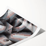 Extra large wall art featuring line art flowers in black on white, rolled print, suitable for large living room decor.