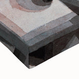 Large art depicting a black and white abstract landscape on stretched canvas, ideal for bedroom decor.