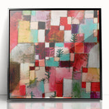 Large abstract wall art by Paul Klee in mid-century modernist style.