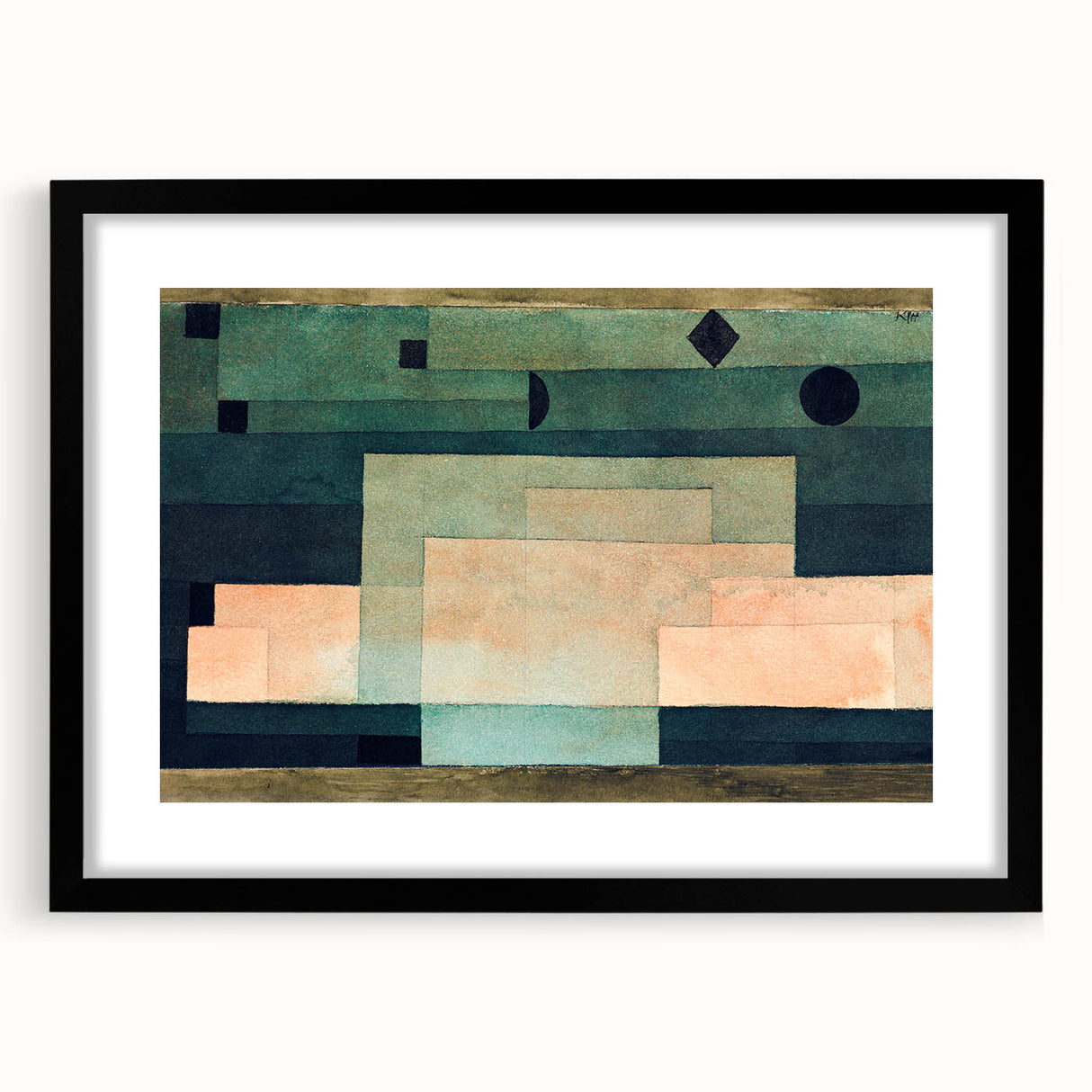Extra large canvas featuring colorful abstract art prints by Paul Klee with textured patterns, ideal for living room decor.