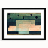 Extra large canvas featuring colorful abstract art prints by Paul Klee with textured patterns, ideal for living room decor.