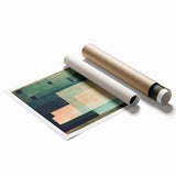 Extra large rolled print featuring a floral design in muted colors.