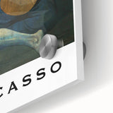 Large abstract wall art featuring Picasso-inspired shapes in bold colors on acrylic, ideal for dining room ambiance.