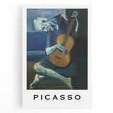 Black and white abstract Picasso design on stretched canvas, ideal for kitchen wall art.