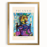 Extra large abstract art print featuring textured patterns in gold and black, framed with a gold mat.