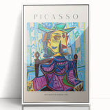 Modern art wall decor featuring a Picasso-inspired abstract design in muted colors on framed acrylic.