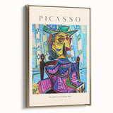 Framed canvas featuring a black landscape painting in a vintage poster style, ideal for bedroom wall art.