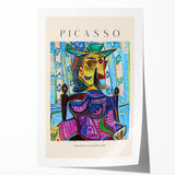 Extra large rolled print of abstract floral design in pastel shades, ideal for art wall dining room or bathroom decor.