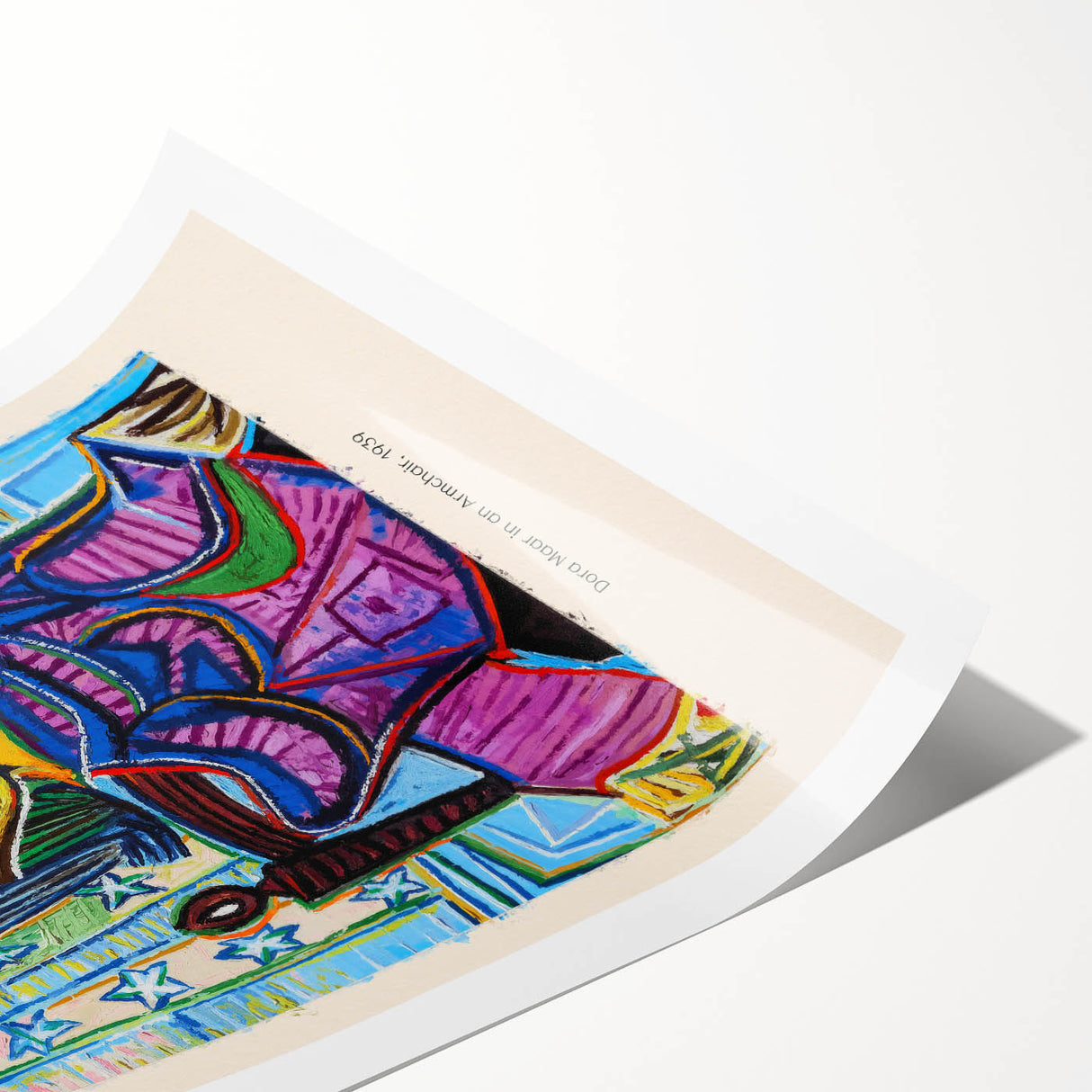 Extra large wall art featuring line art flowers in black on white, rolled print format.