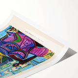 Extra large wall art featuring line art flowers in black on white, rolled print format.