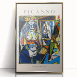 Mid-century modernist art featuring abstract shapes in muted tones on a framed acrylic, ideal for modern art wall decor.