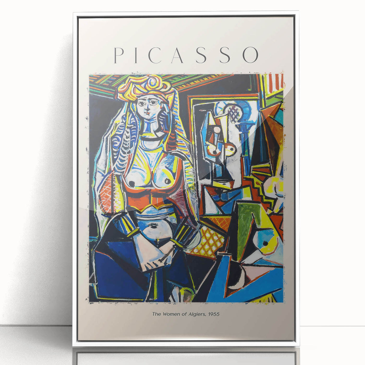 Acrylic print of a modern art wall decor featuring abstract Picasso design in muted colors, ideal for nursery wall art.