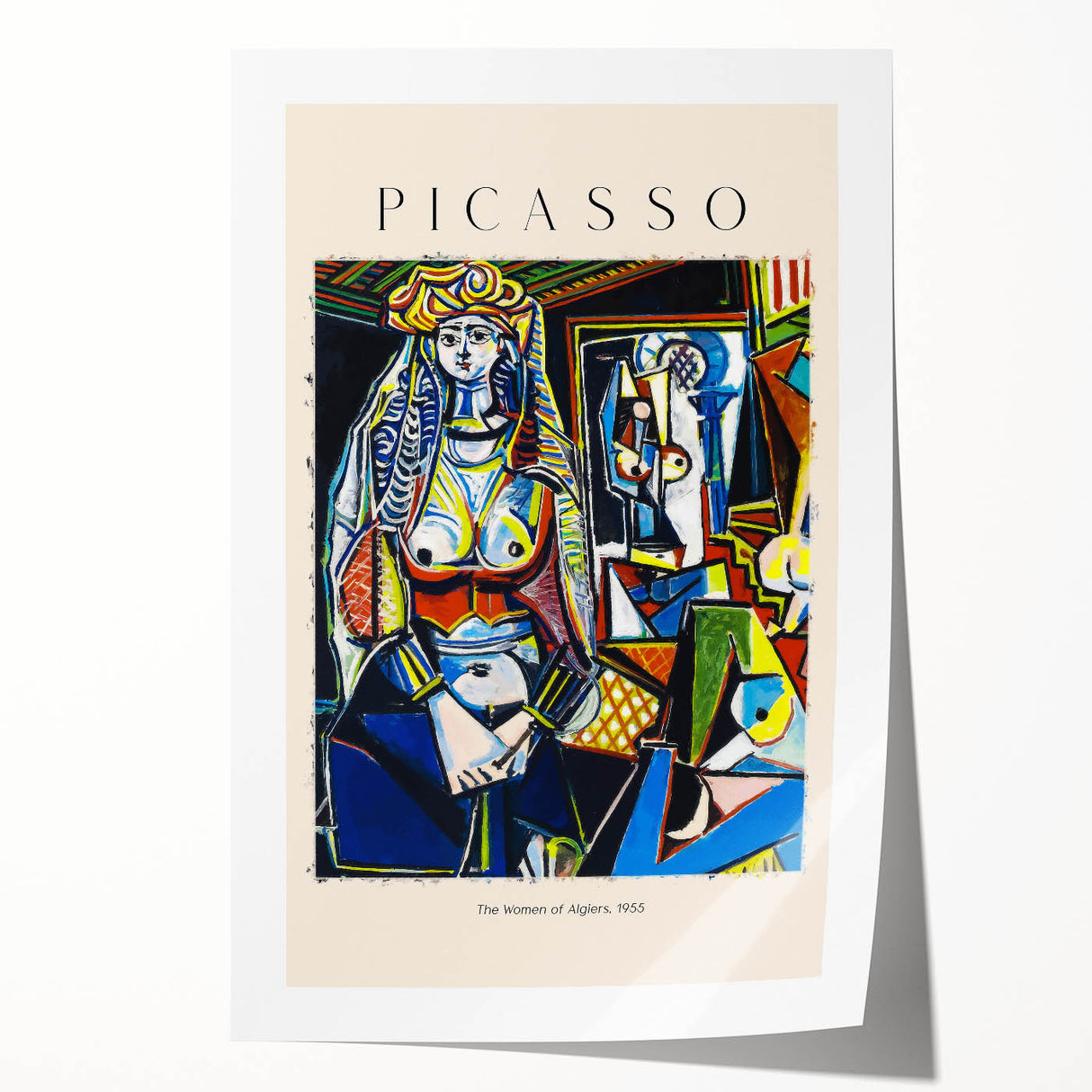 Extra large rolled print of abstract floral design in vibrant colors, ideal for art wall dining room or bathroom.