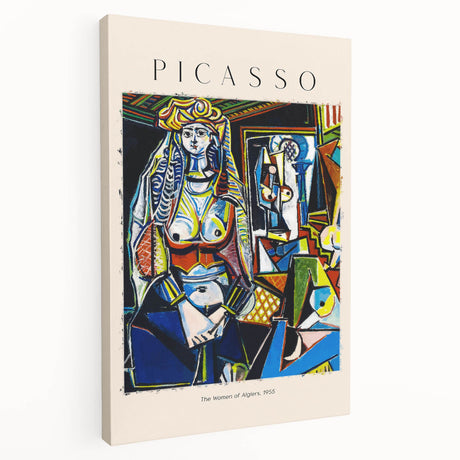 Abstract Picasso-inspired artwork in muted blue and grey tones on stretched canvas, suitable for kitchen wall art.