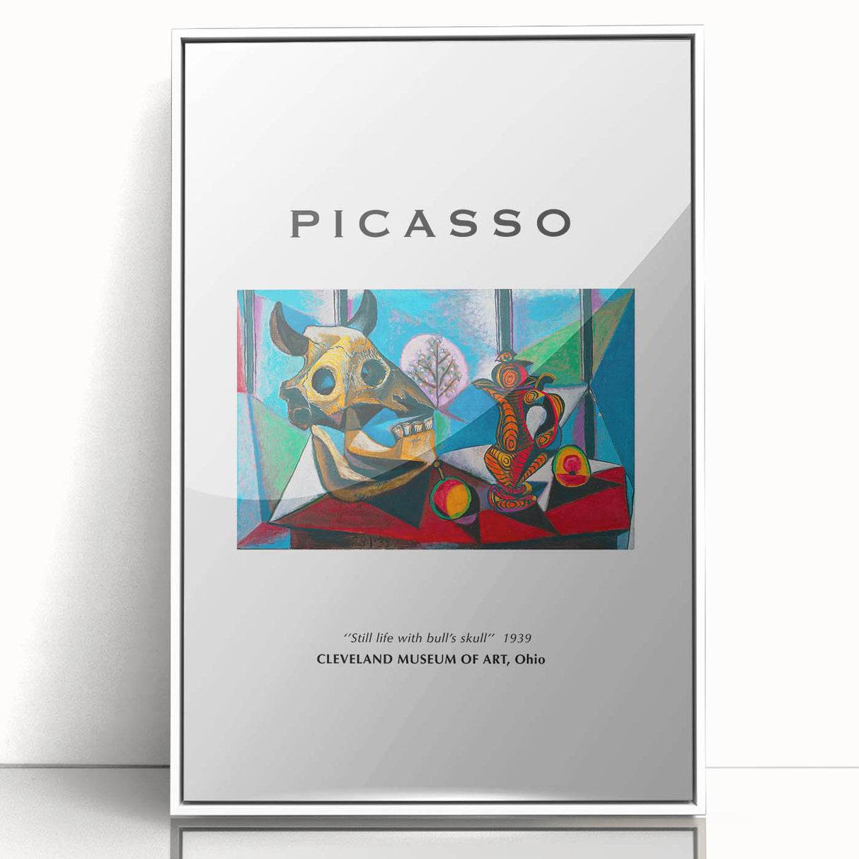 Acrylic print of a Picasso-inspired art deco poster in monochrome, ideal for nursery wall art.