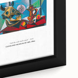 Extra large framed canvas of a textured, colorful abstract design on a black background, ideal for living room decor.
