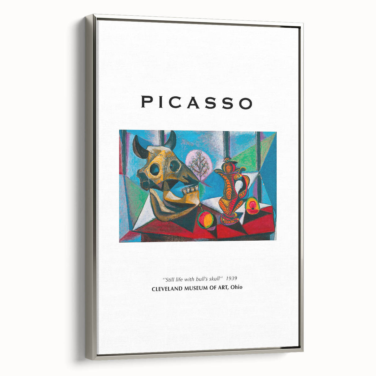 Framed canvas of a colorful vintage landscape painting with black accents, ideal for modern bedroom ambiance.
