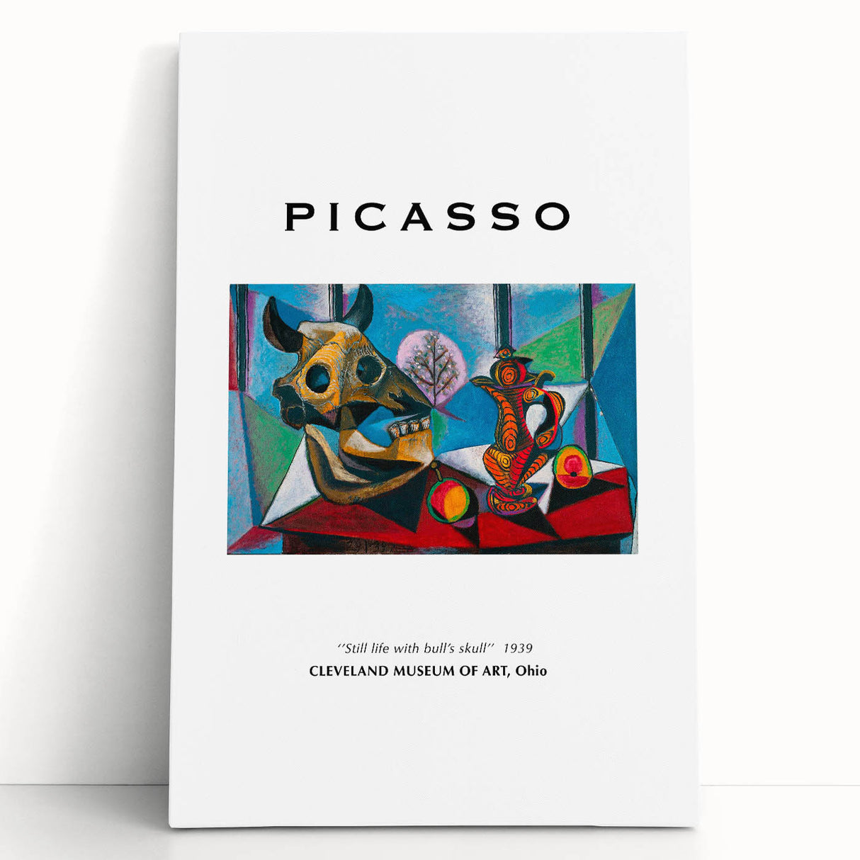 Black and white abstract Picasso-style artwork on stretched canvas, ideal for kitchen wall art or bedroom ambiance.