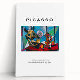 Black and white abstract Picasso-style artwork on stretched canvas, ideal for kitchen wall art or bedroom ambiance.