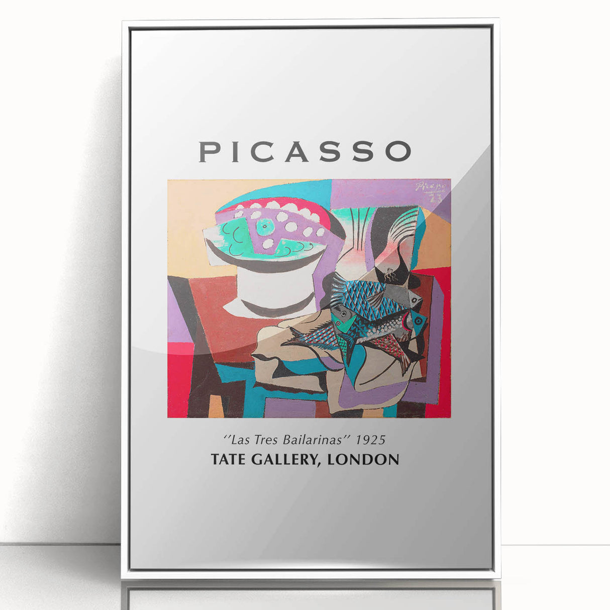 Acrylic print of a Picasso-inspired modern art wall decor in muted tones, ideal for nursery or living room.