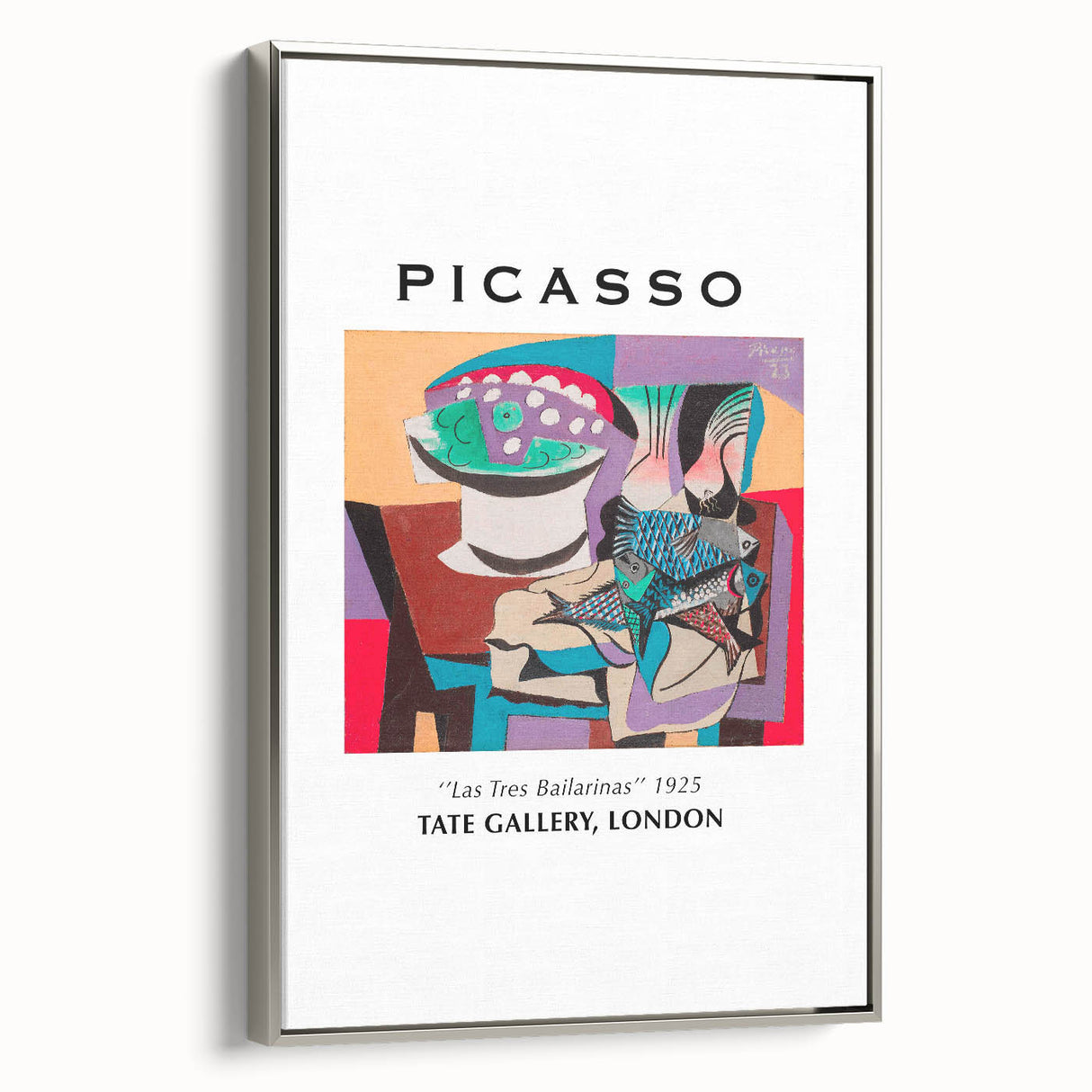 Landscape art painting featuring a colorful abstract design on a black background, framed canvas.