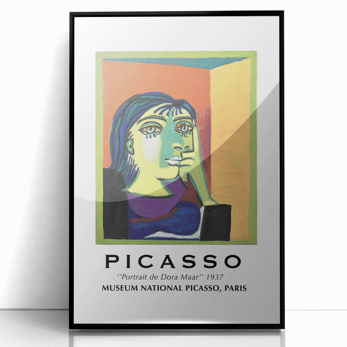 Large abstract wall art featuring mid-century modernist style with bold geometric shapes in black and white.