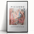 Large abstract wall art featuring a Picasso-inspired design in black and white tones, framed in acrylic.