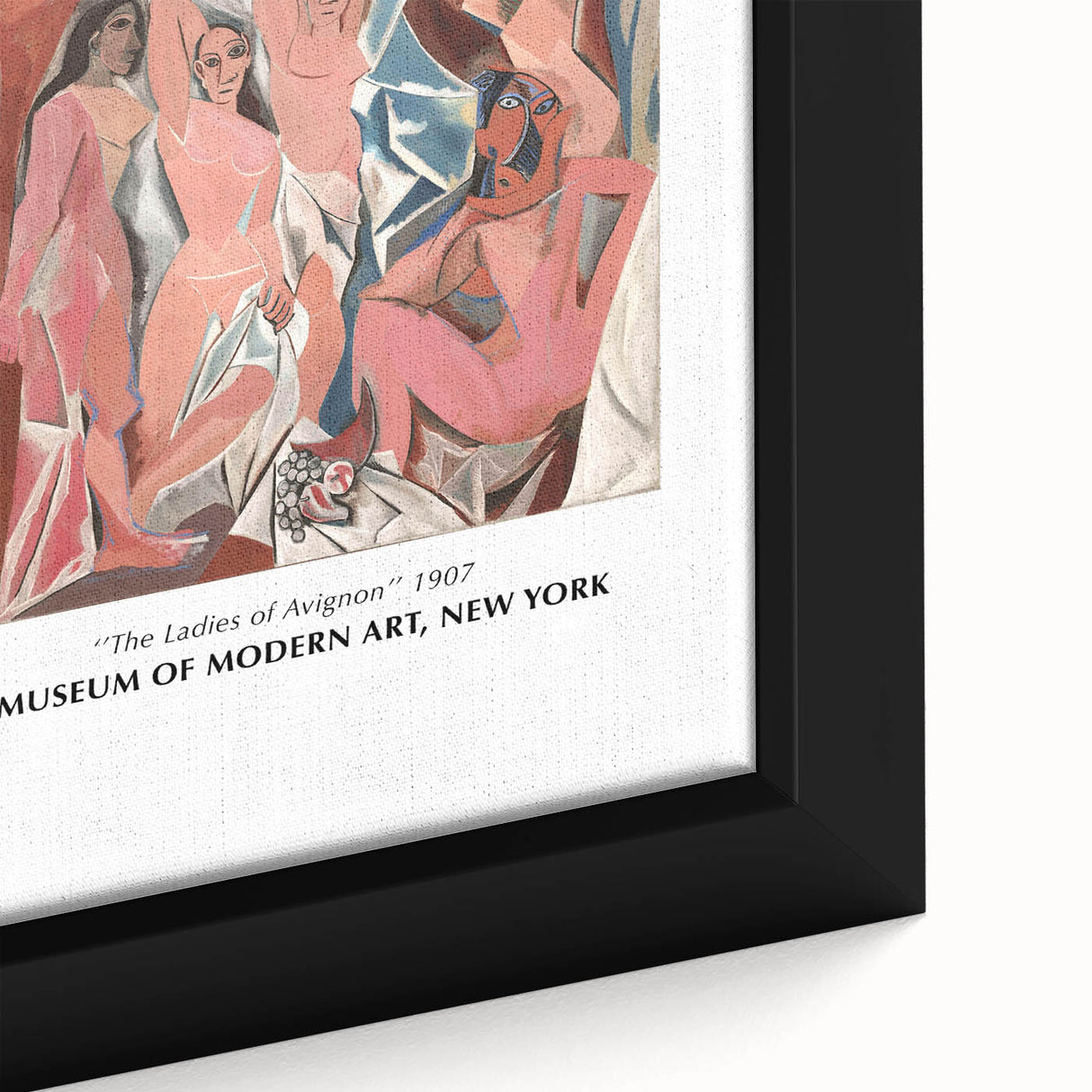 Extra large framed canvas featuring a black textured background with colorful abstract shapes, ideal for living room decor.