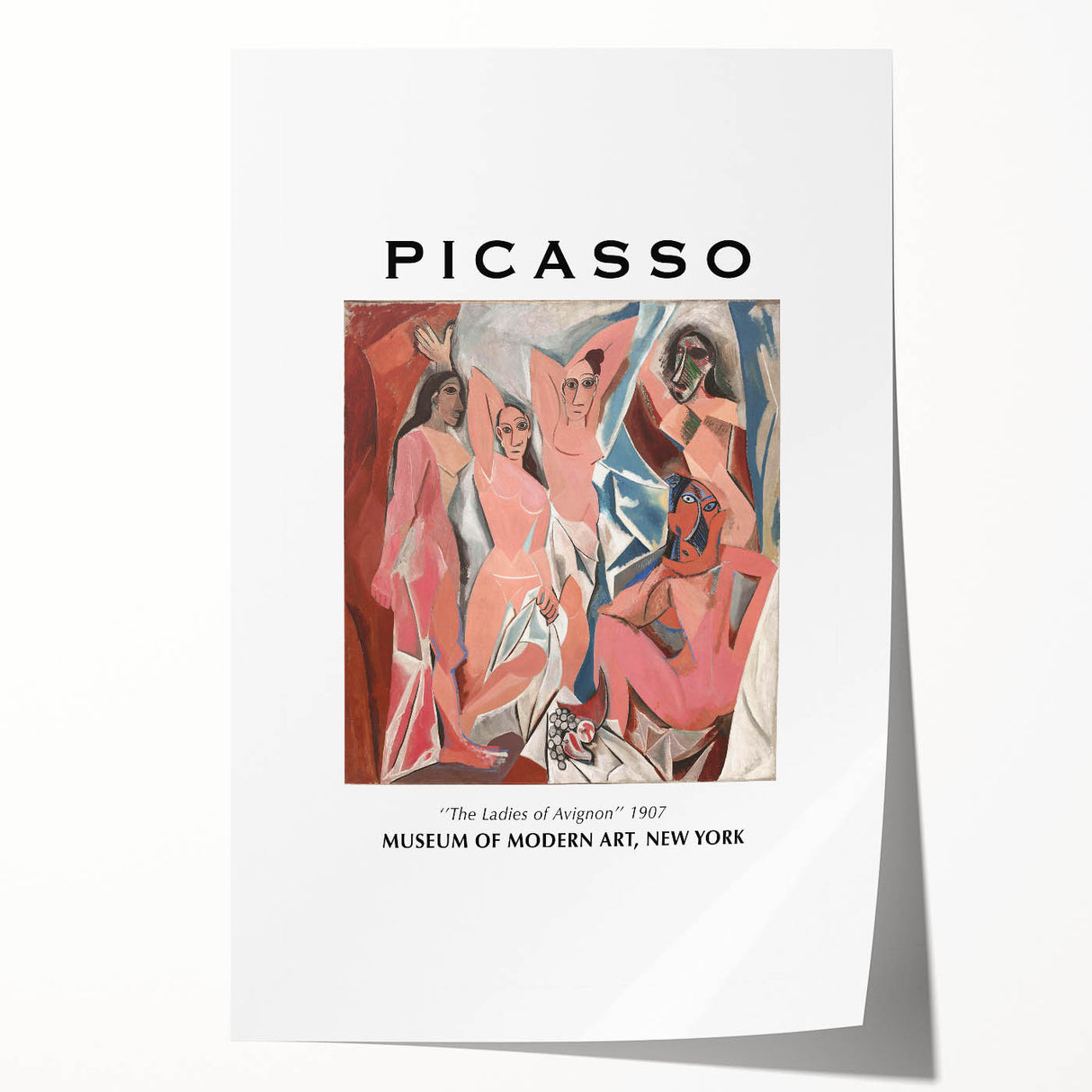 Extra large rolled print featuring a Picasso-inspired abstract floral design in vibrant colors.