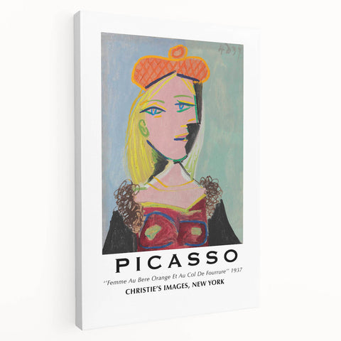 Abstract Picasso-inspired artwork in muted earth tones on stretched canvas, ideal for kitchen wall art.
