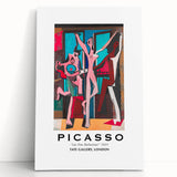 Black and white abstract Picasso design on stretched canvas, ideal for kitchen wall art or bedroom.