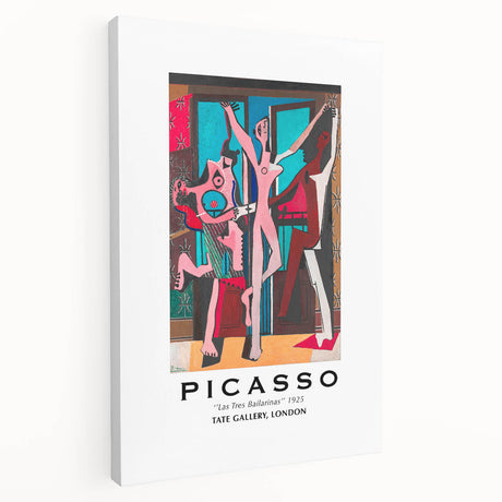 Abstract Picasso-inspired artwork on stretched canvas featuring geometric shapes in bold primary colors.