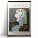 Large abstract wall art featuring Picasso-inspired shapes in black and white on a framed acrylic.