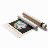 Extra large rolled print featuring abstract floral designs in pastel shades.