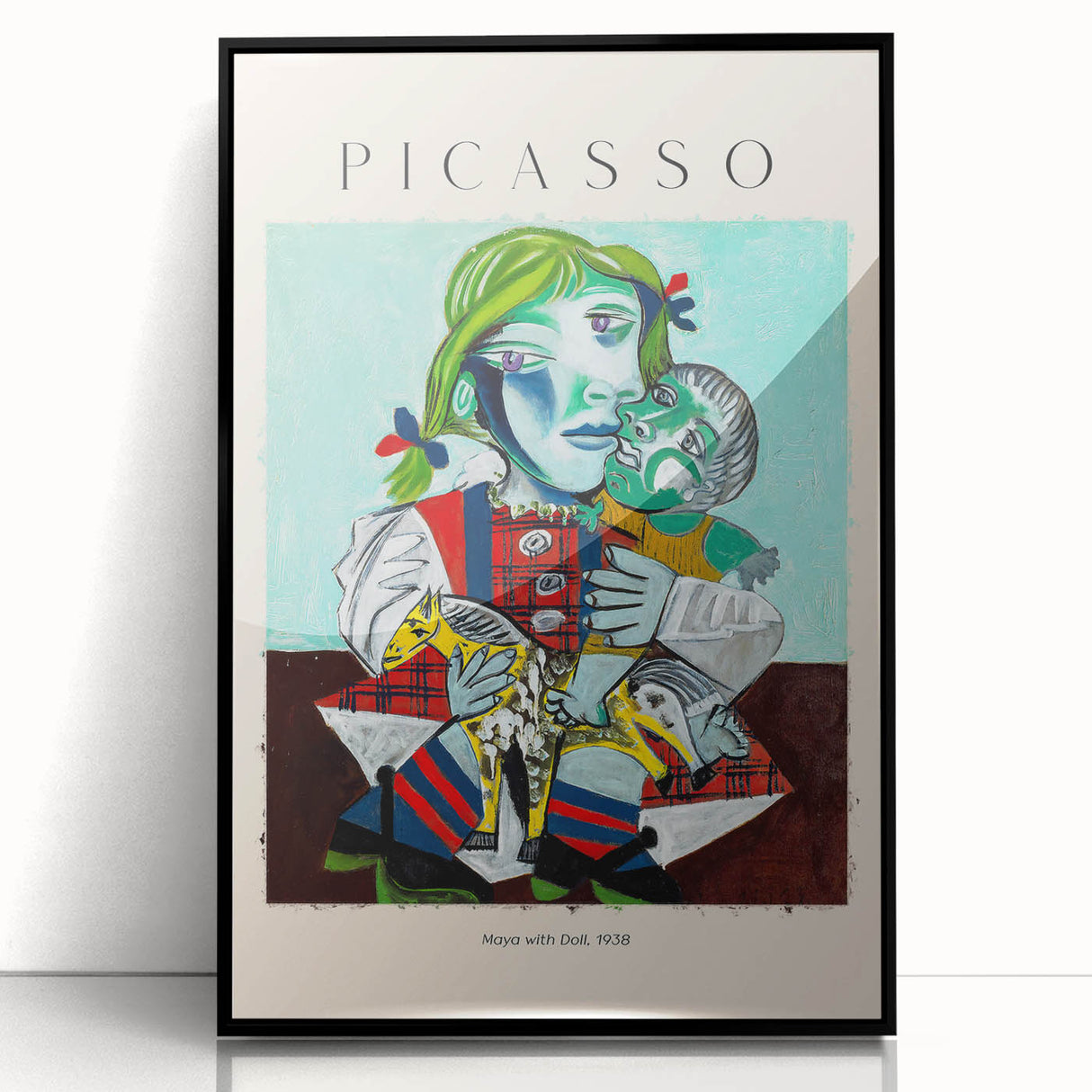 Large abstract wall art featuring mid-century modernist design in acrylic frame, ideal for modern art wall decor.