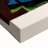 Large art featuring a black and white abstract landscape on stretched canvas, suited for bedroom wall decor.