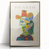 Mid-century modernist art featuring abstract shapes and bold colors on a framed acrylic, ideal for nursery wall decor.