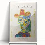 Acrylic print of a Picasso-inspired modern art wall decor with abstract shapes in muted colors, ideal for nursery wall art.