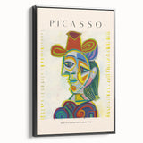 Black and white landscape painting on framed canvas, vintage poster style, ideal for bedroom wall decor.