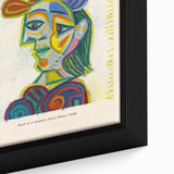 Extra large framed canvas featuring a black textured background with colorful abstract Picasso-inspired designs.