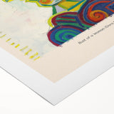 Art deco poster featuring geometric shapes and bold black and gold colors on rolled canvas.