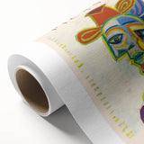 Art deco poster featuring geometric shapes and pastel colors on rolled canvas, ideal for nursery wall art.